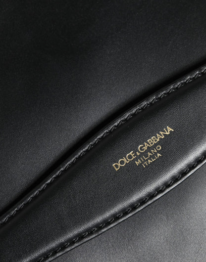 Sac pochette méditerranéen en cuir de veau noir Dolce &amp; Gabbana