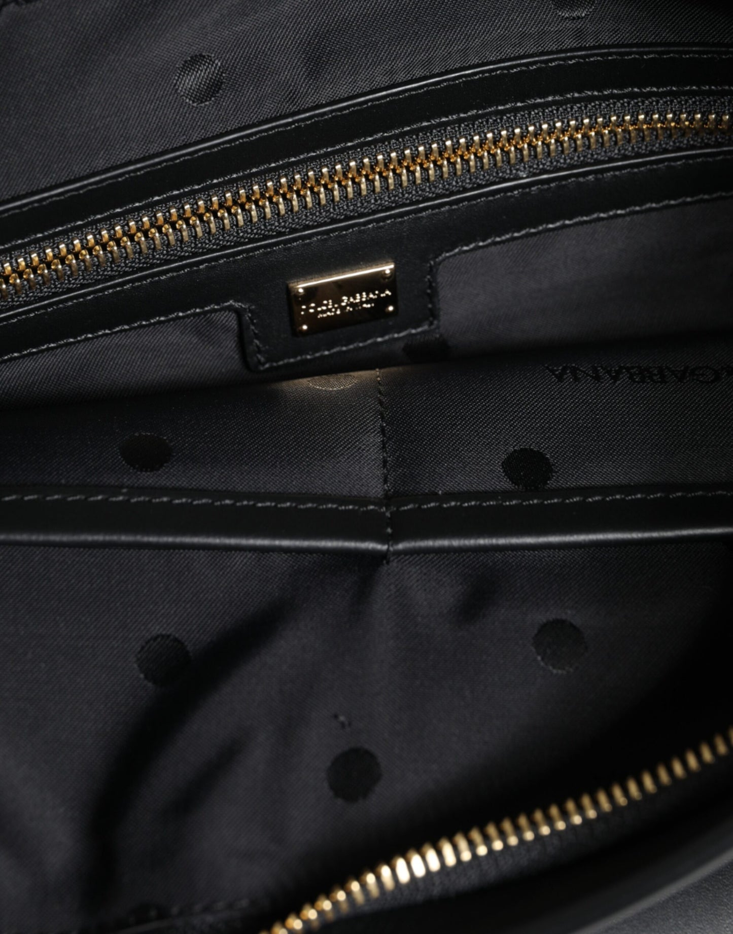 Sac pochette méditerranéen en cuir de veau noir Dolce &amp; Gabbana