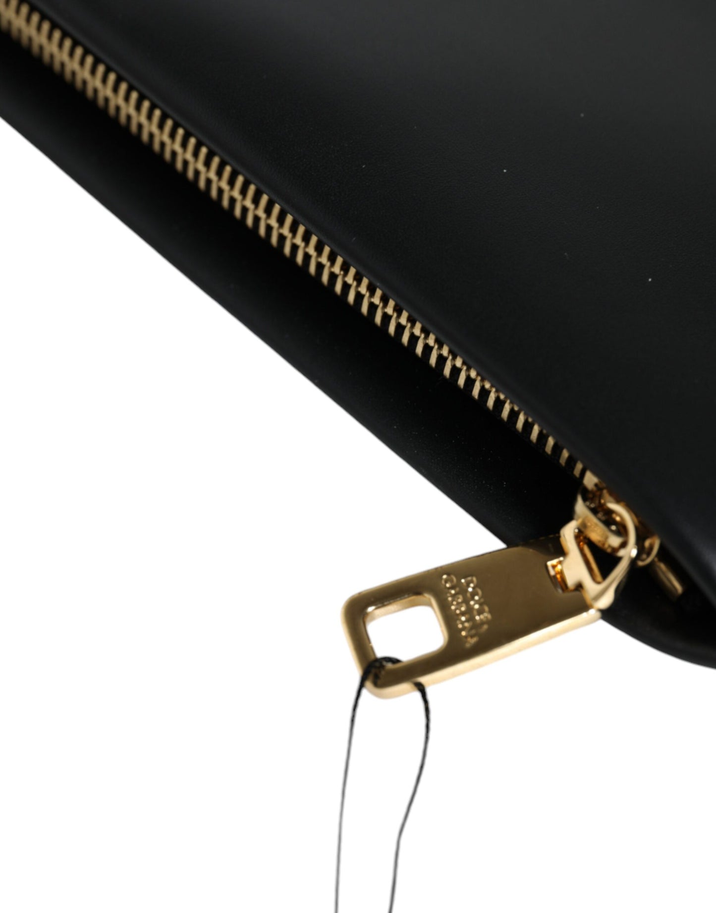 Sac pochette méditerranéen en cuir de veau noir Dolce &amp; Gabbana