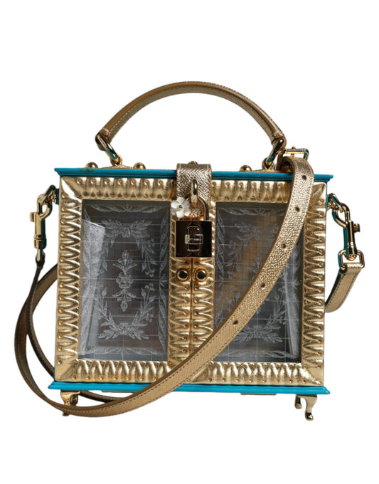 Sac à bandoulière en cuir et bois multicolore Dolce &amp; Gabbana