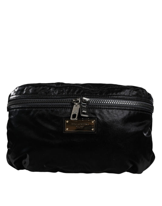 Sac banane ceinture en nylon noir Dolce &amp; Gabbana