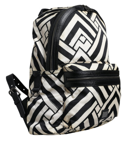 Sac à dos de voyage Dolce &amp; Gabbana en cuir et nylon noir et blanc