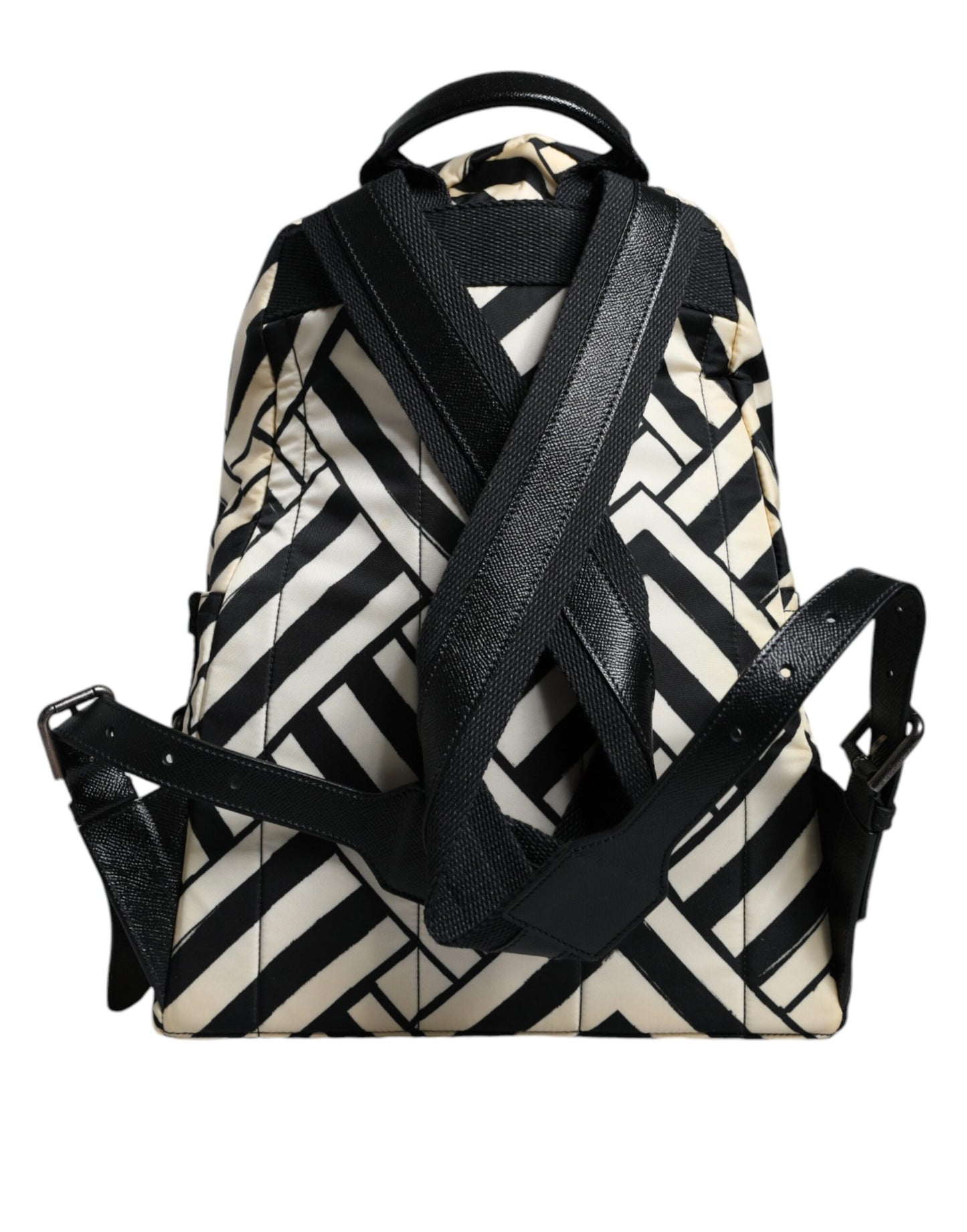 Sac à dos de voyage Dolce &amp; Gabbana en cuir et nylon noir et blanc