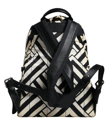 Sac à dos de voyage Dolce &amp; Gabbana en cuir et nylon noir et blanc