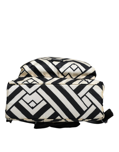 Sac à dos de voyage Dolce &amp; Gabbana en cuir et nylon noir et blanc