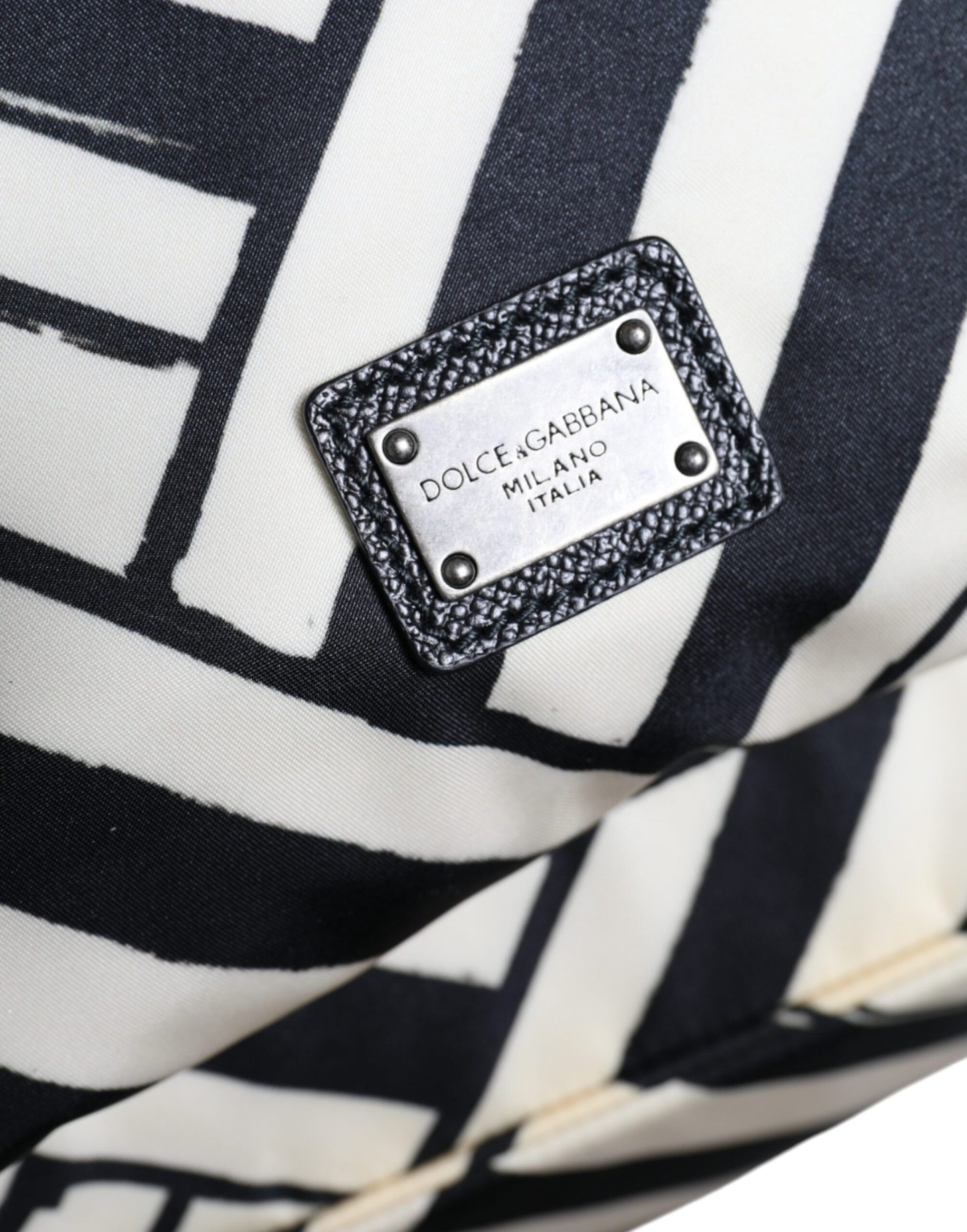 Sac à dos de voyage Dolce &amp; Gabbana en cuir et nylon noir et blanc