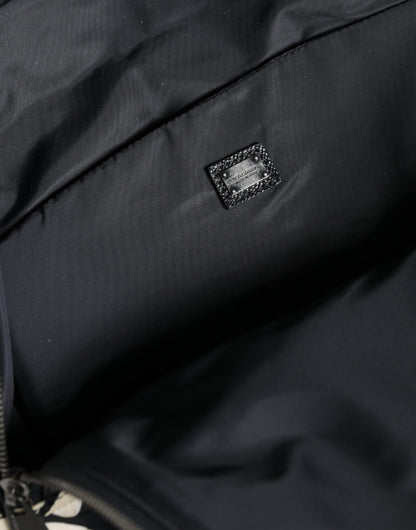 Sac à dos de voyage Dolce &amp; Gabbana en cuir et nylon noir et blanc
