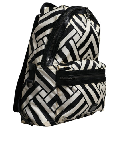 Sac à dos de voyage Dolce &amp; Gabbana en cuir et nylon noir et blanc