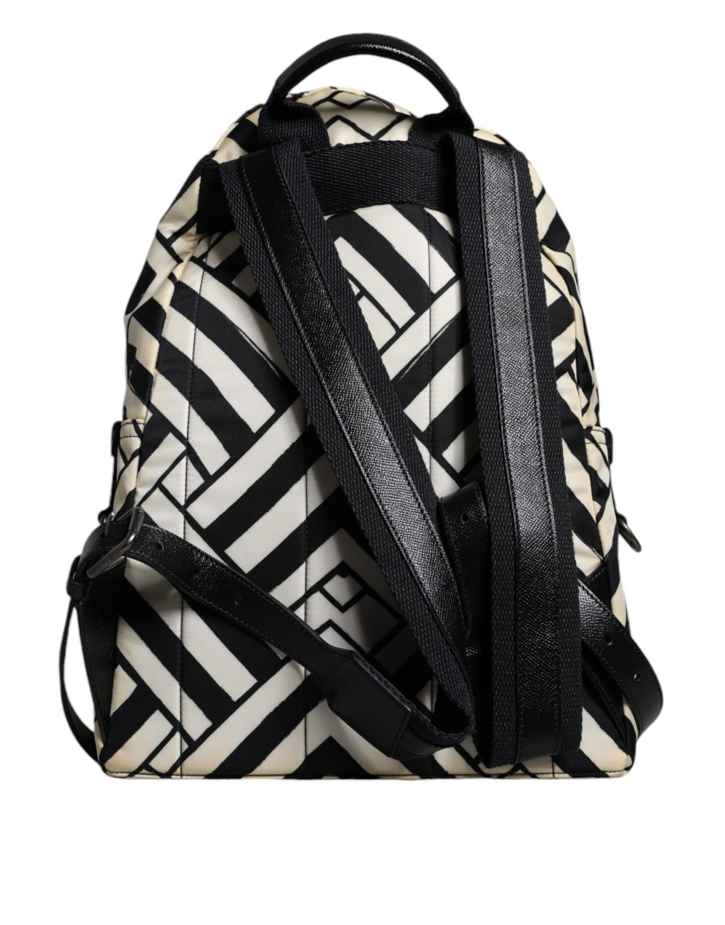 Sac à dos de voyage Dolce &amp; Gabbana en cuir et nylon noir et blanc