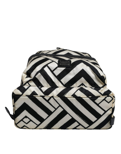 Sac à dos de voyage Dolce &amp; Gabbana en cuir et nylon noir et blanc