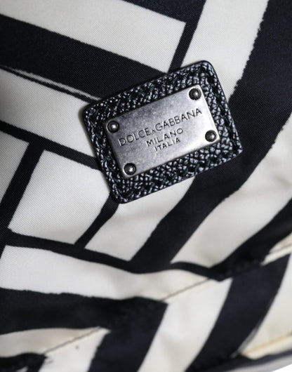 Sac à dos de voyage Dolce &amp; Gabbana en cuir et nylon noir et blanc