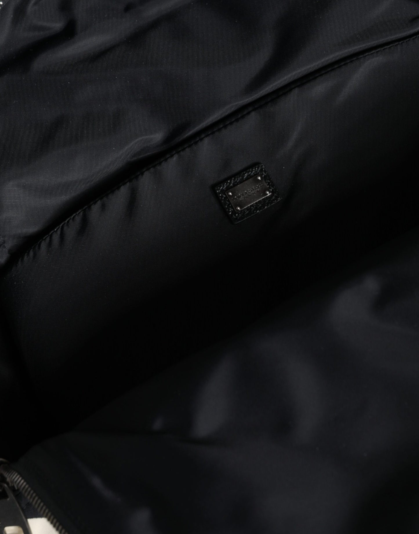 Sac à dos de voyage Dolce &amp; Gabbana en cuir et nylon noir et blanc