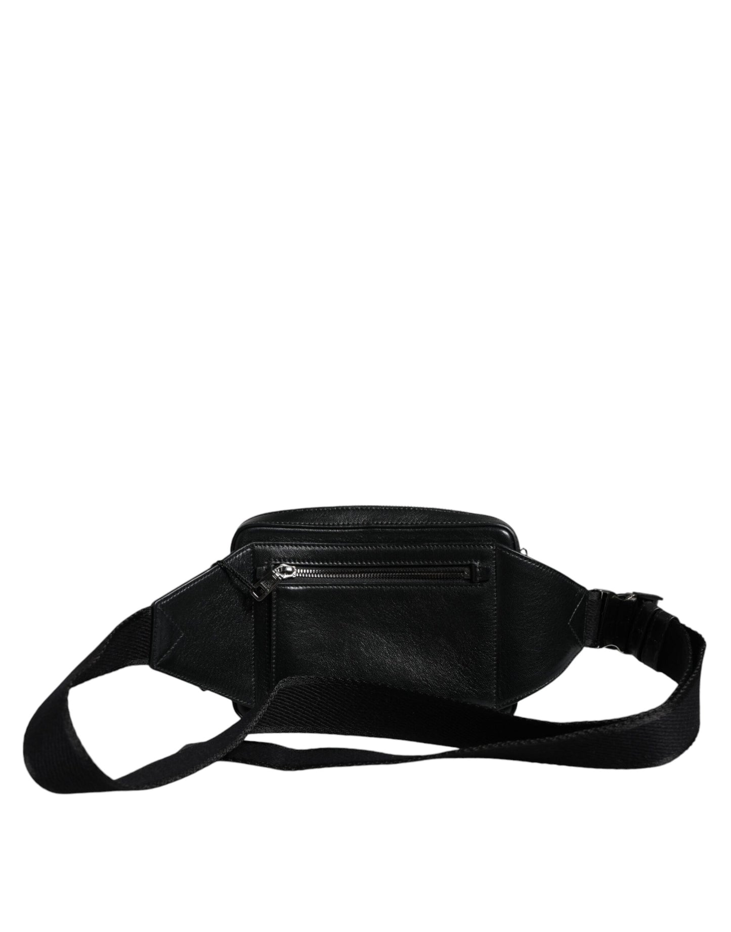 Sac banane Dolce &amp; Gabbana en cuir noir avec logo LED et ceinture