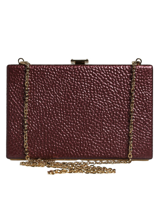 Sac à bandoulière de soirée en cuir marron Dolce &amp; Gabbana
