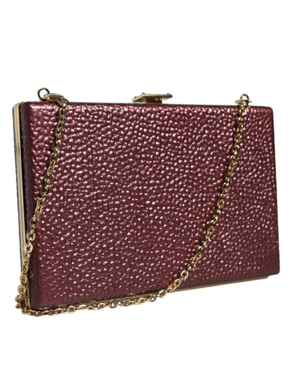 Sac à bandoulière de soirée en cuir marron Dolce &amp; Gabbana