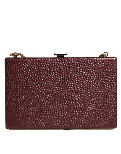 Sac à bandoulière de soirée en cuir marron Dolce &amp; Gabbana