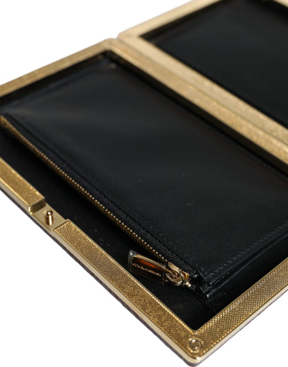 Sac à bandoulière de soirée en cuir marron Dolce &amp; Gabbana