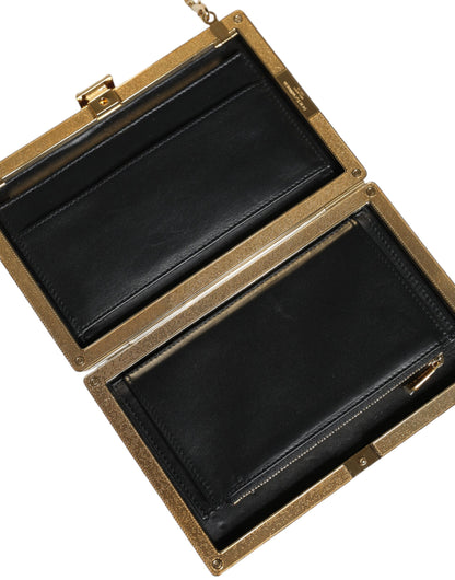 Sac à bandoulière de soirée en cuir marron Dolce &amp; Gabbana
