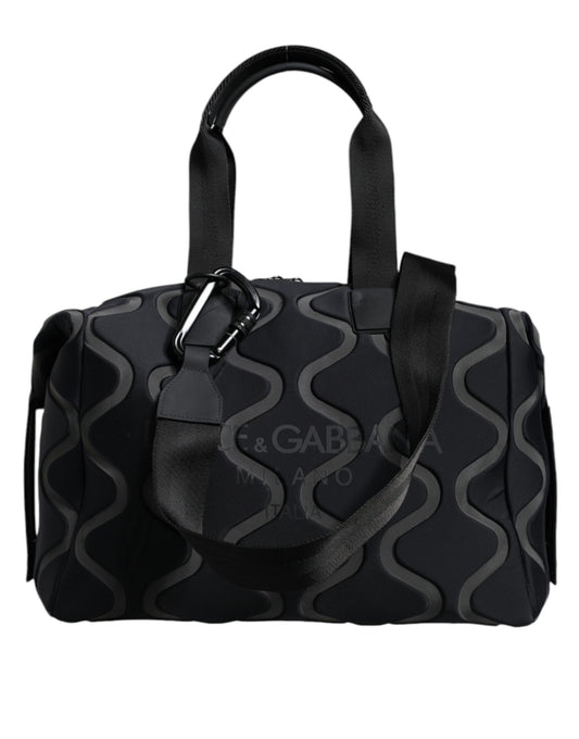Sac de sport à bandoulière en néoprène noir Dolce &amp; Gabbana avec logo