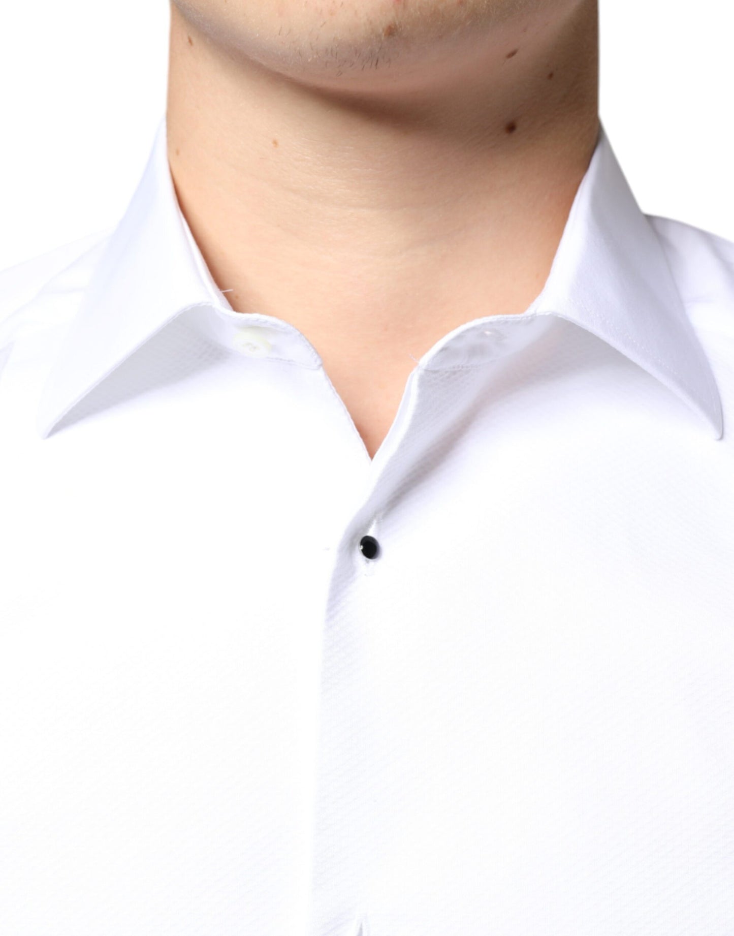 Dolce & Gabbana White Bib Cotton Poplin Formal Dress Shirt by Dolce & Gabbana
