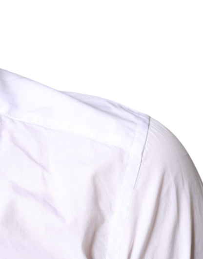 Dolce & Gabbana White Bib Cotton Poplin Formal Dress Shirt by Dolce & Gabbana