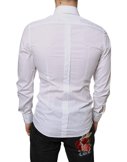 Dolce & Gabbana White Cotton Collared Men Formal Dress Shirt by Dolce & Gabbana