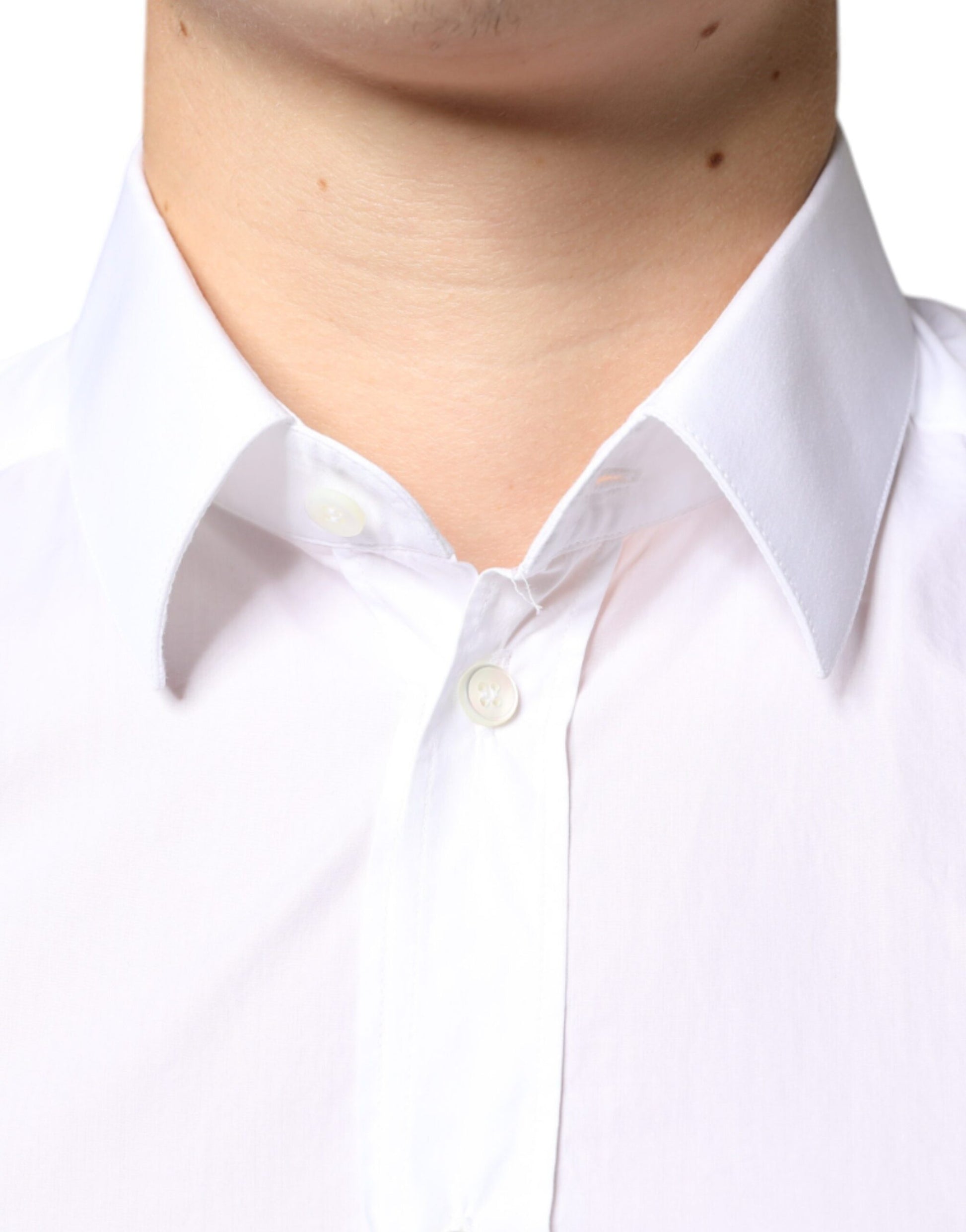 Dolce & Gabbana White Cotton Collared Men Formal Dress Shirt by Dolce & Gabbana