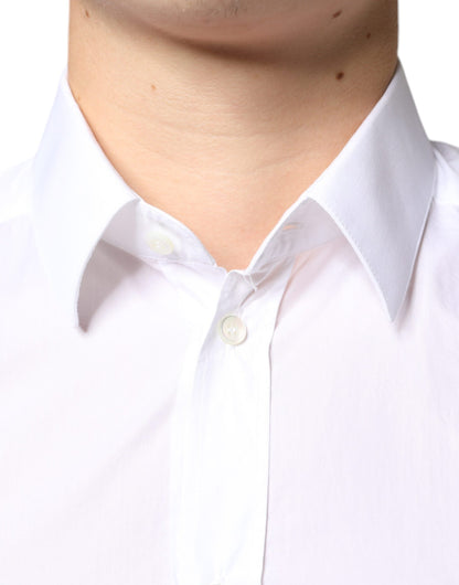 Dolce & Gabbana White Cotton Collared Men Formal Dress Shirt by Dolce & Gabbana