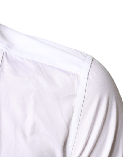 Dolce & Gabbana White Bib Cotton Poplin Formal Dress Shirt by Dolce & Gabbana