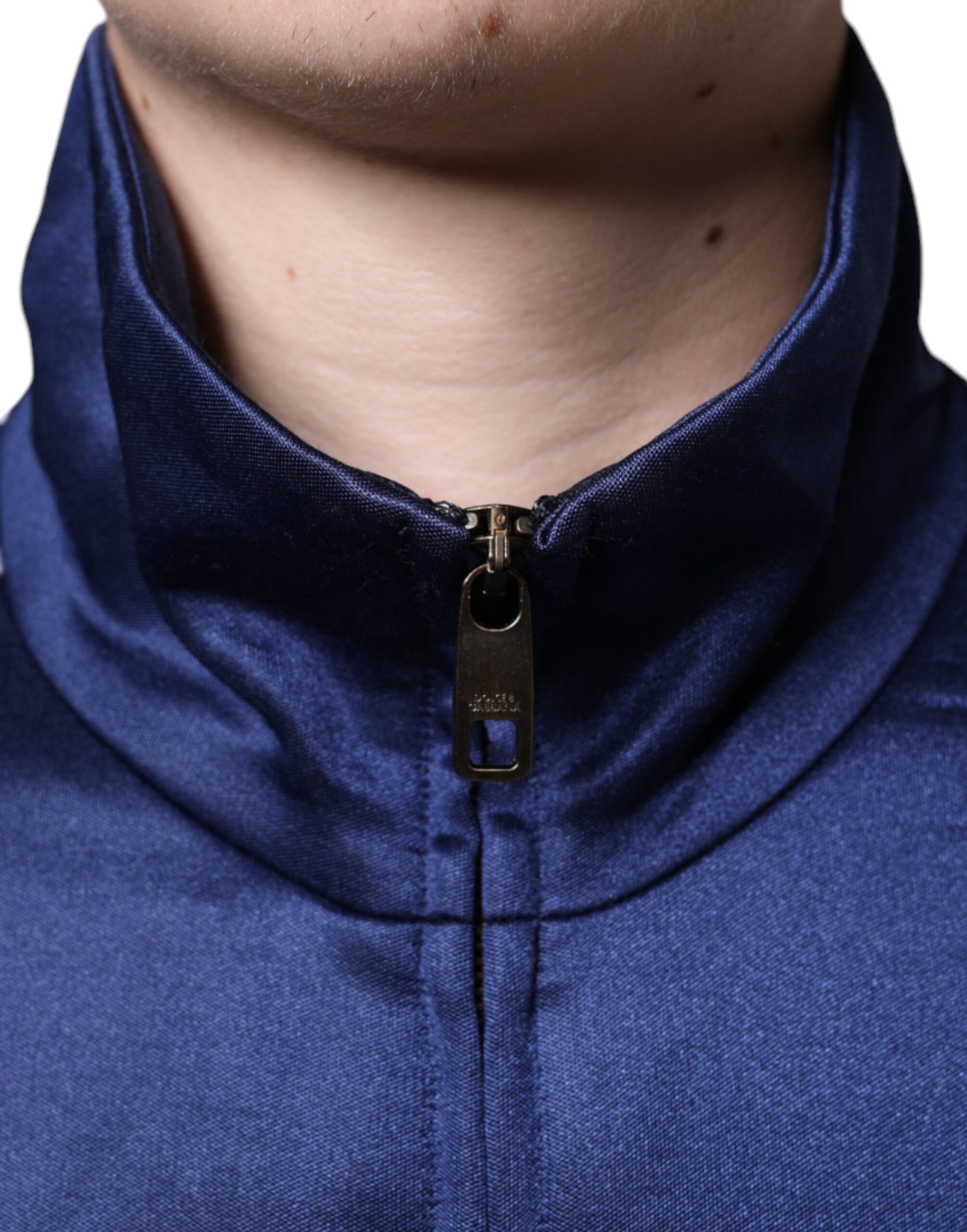 Dolce & Gabbana Blue Heraldic Patch Stripe King Bee Sweater by Dolce & Gabbana