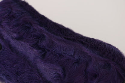 Mocassins en fourrure de mouton violet en peluche Dolce &amp; Gabbana