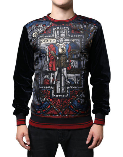 Dolce & Gabbana Multicolor Jacquard Crew Neck Sweatshirt Sweater by Dolce & Gabbana