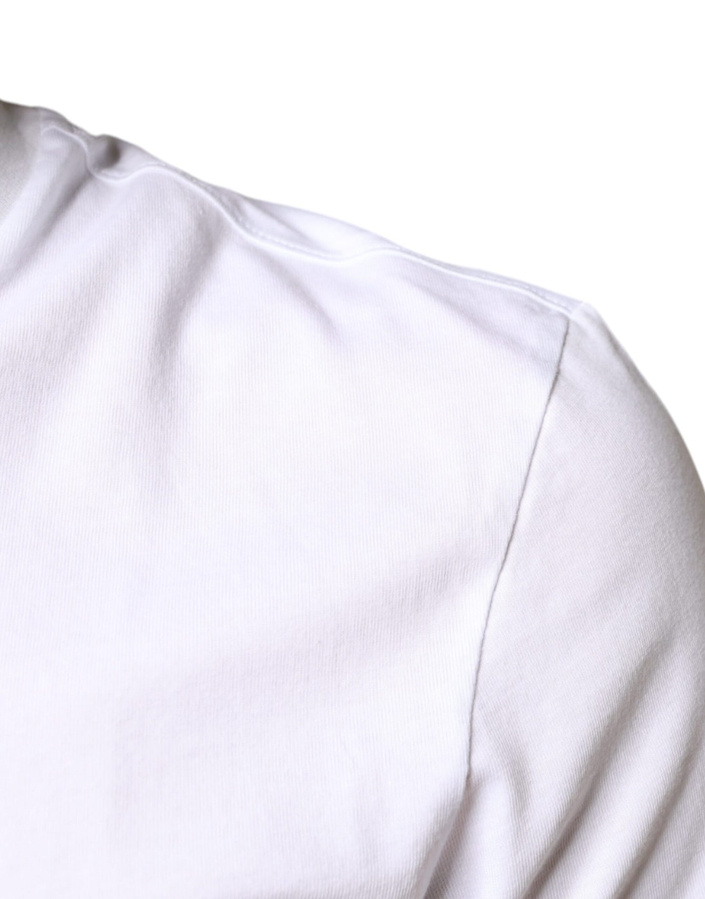 Dolce & Gabbana White Cotton DG Applique Casual T-shirt by Dolce & Gabbana