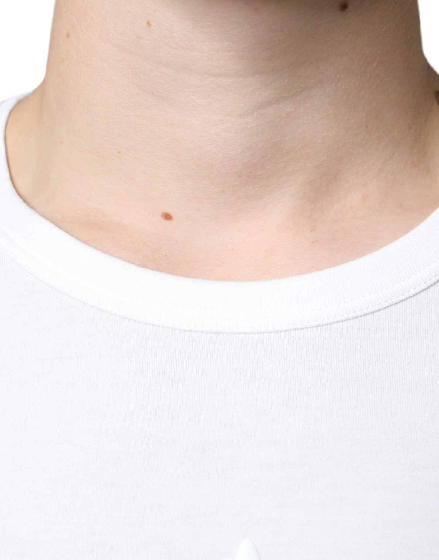 Dolce & Gabbana White Logo Embossed Cotton Crewneck T-shirt by Dolce & Gabbana