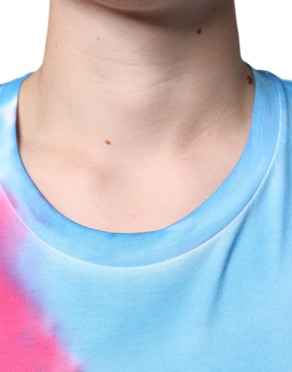 Dolce & Gabbana Multicolor Tie Dye Cotton Sleeveless T-shirt by Dolce & Gabbana