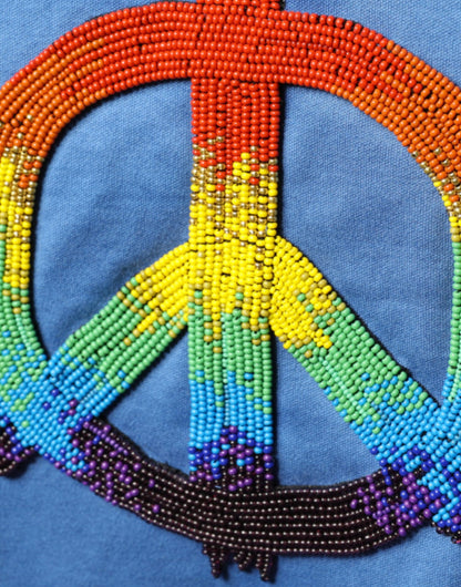 Dolce & Gabbana Blue Tie-Dye Peace Sign Cotton T-shirt by Dolce & Gabbana