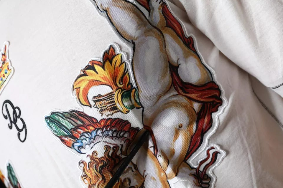 Dolce & Gabbana White Angel Crown Print Crew Neck T-shirt by Dolce & Gabbana