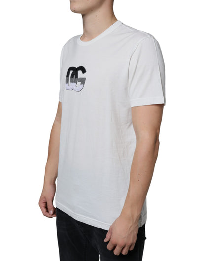 Dolce & Gabbana White Cotton DG Logo Print T-shirt by Dolce & Gabbana