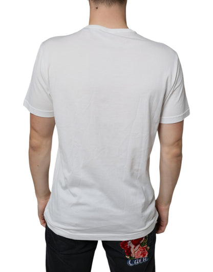 Dolce & Gabbana White Cotton DG Logo Print T-shirt by Dolce & Gabbana