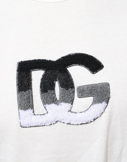 Dolce & Gabbana White Cotton DG Logo Print T-shirt by Dolce & Gabbana