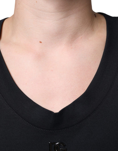 Dolce & Gabbana Black Cotton Born To Be Free Sleeveless T-shirt by Dolce & Gabbana