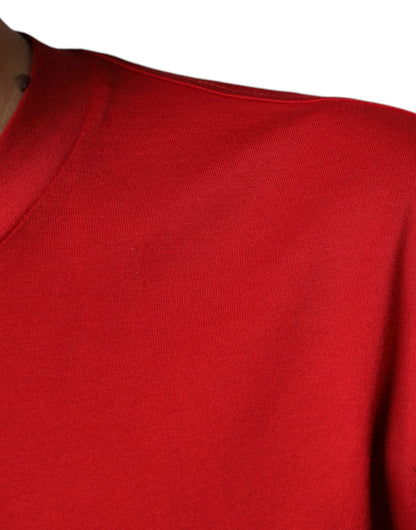 Dolce & Gabbana Red Cotton DG Logo Print Crew Neck T-shirt by Dolce & Gabbana