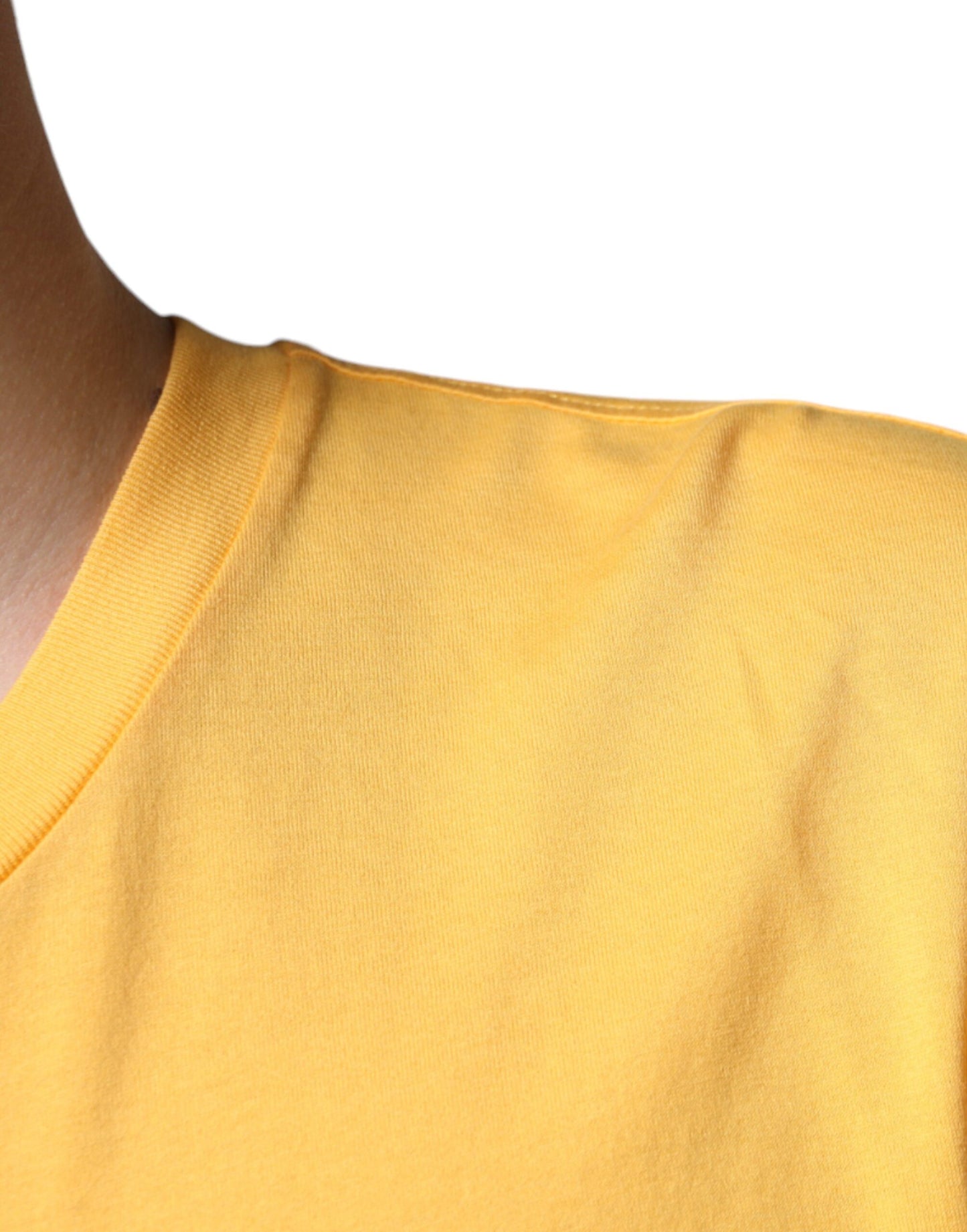 Dolce & Gabbana Yellow Secret Graden Floral Cotton Crew Neck T-shirt by Dolce & Gabbana