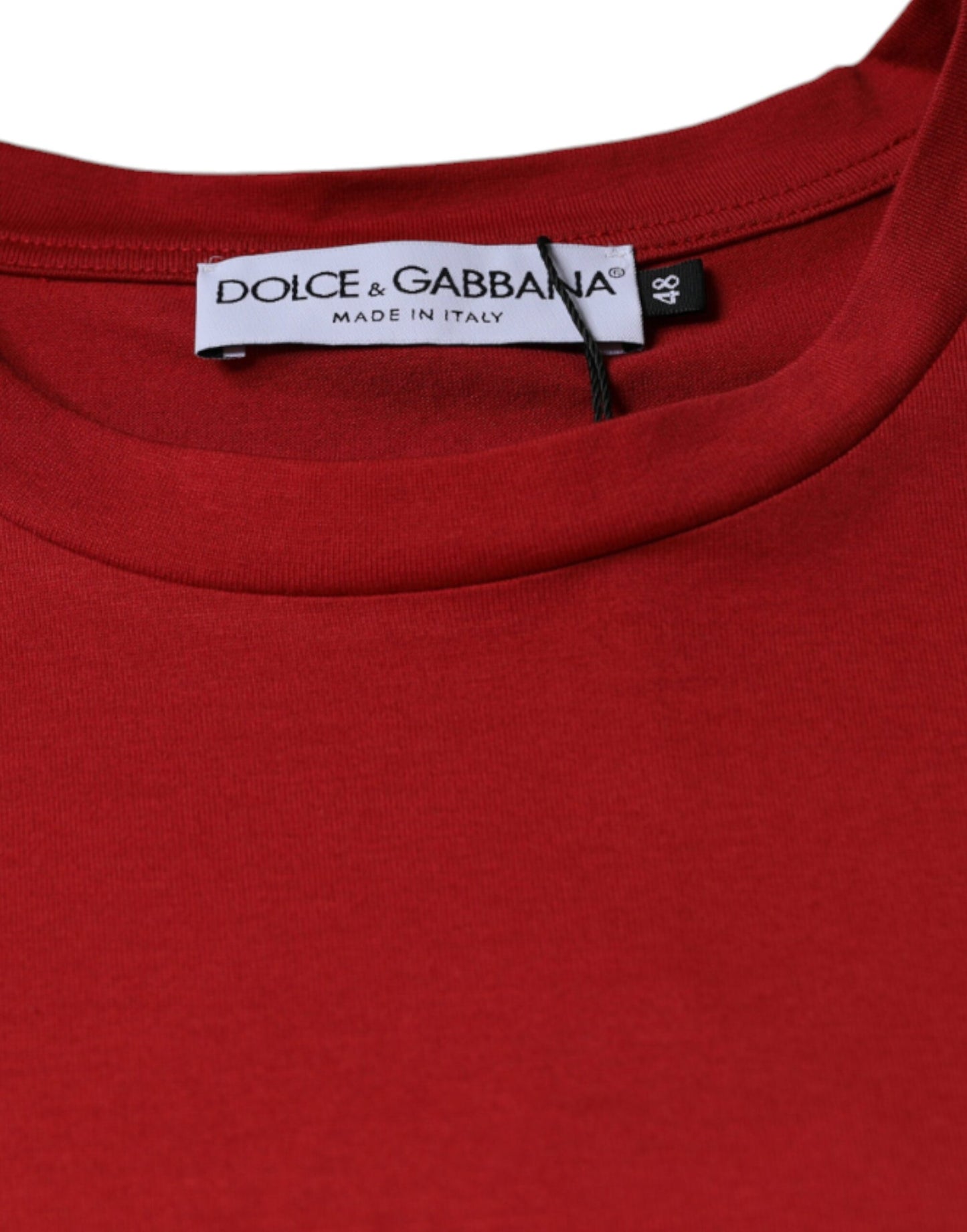 Dolce & Gabbana Red Cotton DG Logo Print Crew Neck T-shirt by Dolce & Gabbana
