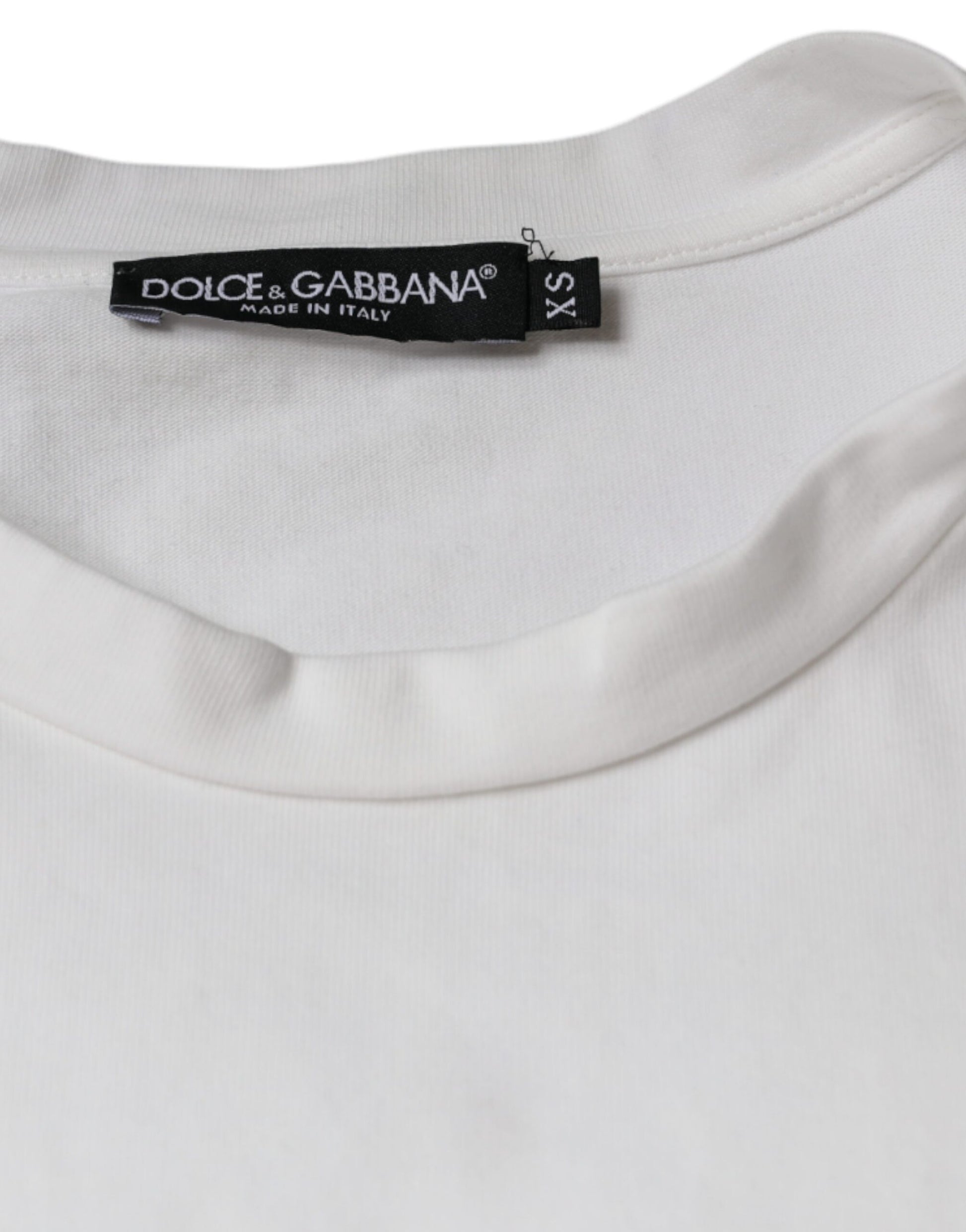 Dolce & Gabbana White Cotton DG Logo Print Casual T-shirt by Dolce & Gabbana