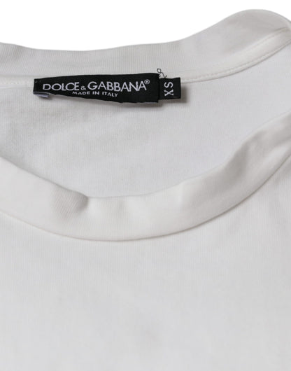Dolce & Gabbana White Cotton DG Logo Print Casual T-shirt by Dolce & Gabbana