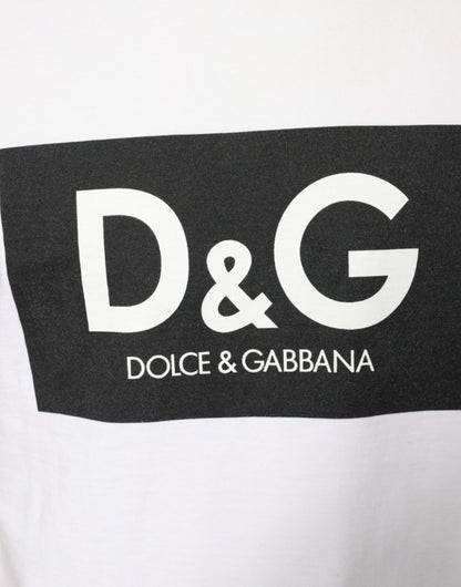 Dolce & Gabbana White Cotton DG Logo Print Casual T-shirt by Dolce & Gabbana