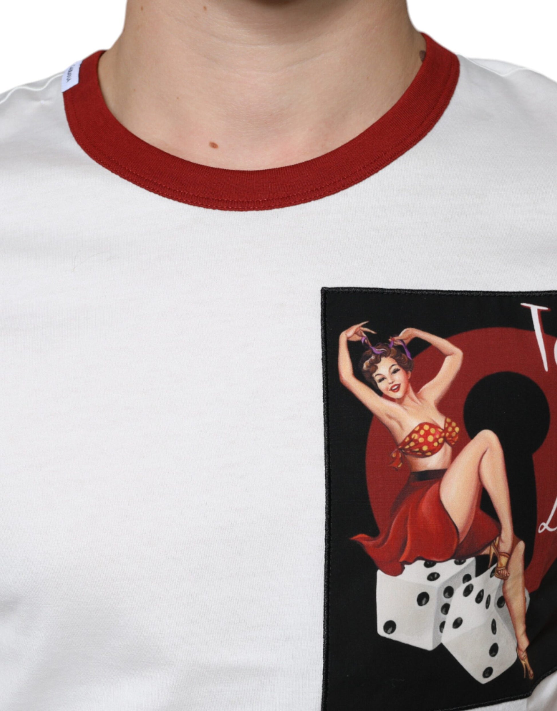 Dolce & Gabbana White Graphic Print Cotton Crew Neck T-shirt by Dolce & Gabbana