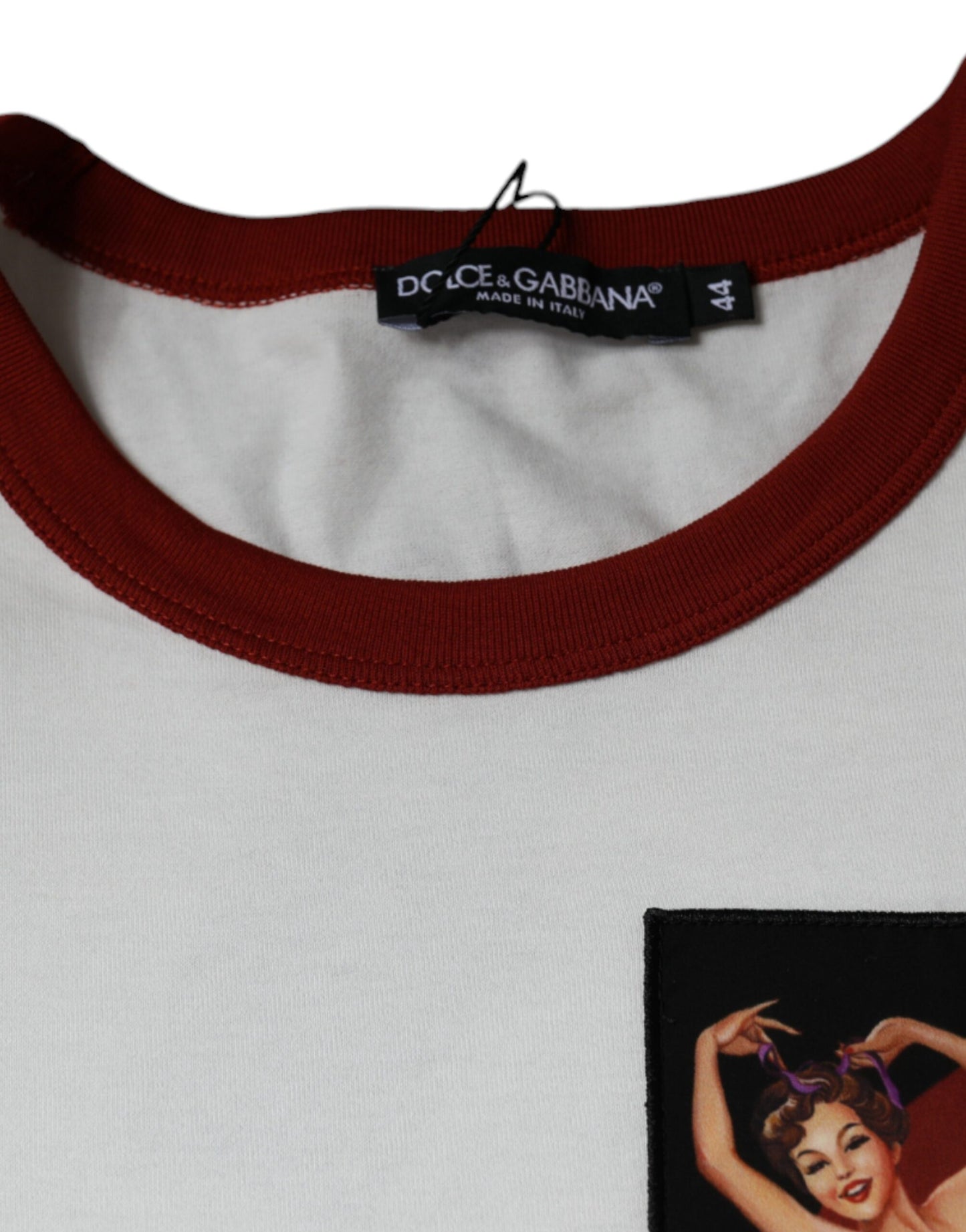 Dolce & Gabbana White Graphic Print Cotton Crew Neck T-shirt by Dolce & Gabbana