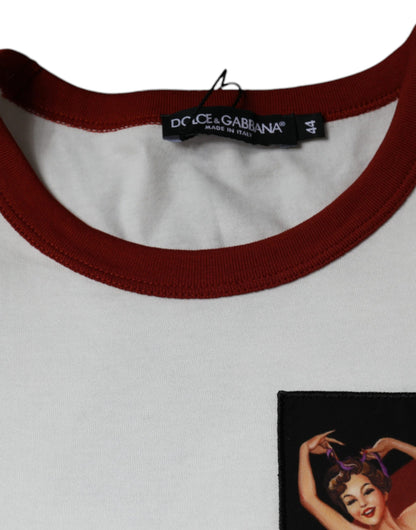 Dolce & Gabbana White Graphic Print Cotton Crew Neck T-shirt by Dolce & Gabbana